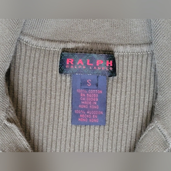 Ralph Ralph Lauren 90s Y2K Vintg Ribbed Babydoll Long Sleeve Tee Womens S Olive - Picture 7 of 12